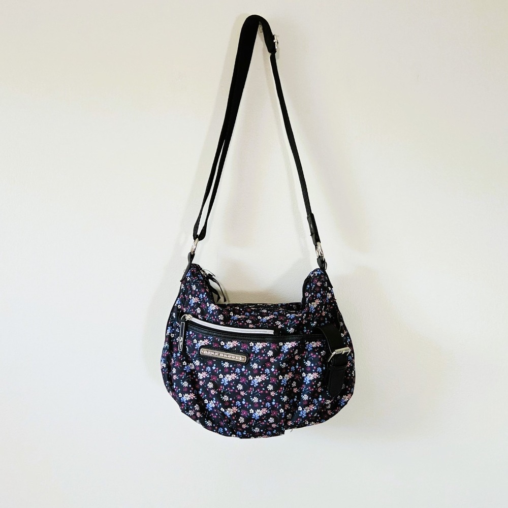 Lily Bloom Ditsy Daisy Delight Floral Crossbody Hobo Purse Bag 'Kara Coho'